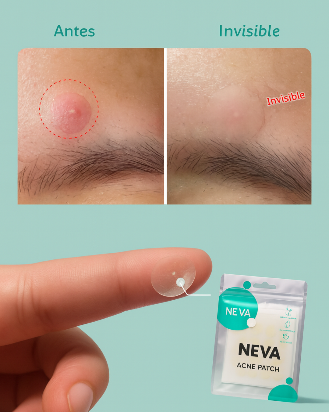 Adiós Granitos en 8 Horas – Parches Anti-Acné NEVA®
